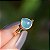 Anel pedra natural ágata azul céu gota ouro semijoia - Imagem 1