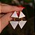 Brinco triângulos pedra natural madrepérola ouro semijoia - Imagem 1