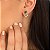 Brinco ear jacket pedra natural ágata verde e zircônia prata 925 - Imagem 1