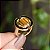 Anel geométrico pedra natural olho de tigre ouro semijoia - Imagem 1