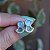 Brinco ear jacket pedra natural ágata azul céu e zircônia prata 925 - Imagem 1