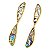 Brinco geométrico pedra natural abalone ouro semijoia - Imagem 1