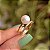 Anel pérola shell com zircônia ouro semijoia - Imagem 3