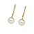 Brinco palito pérola shell zircônia ouro semijoia - Imagem 1