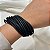 Pulseira Design Natural fios de algodão preto - Imagem 2