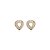 Brinco coração vazado zircônia ouro semijoia11A01108 - Imagem 1