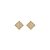 Brinco quadrado ondulado zircônia ouro semijoia 18K17050 - Imagem 1