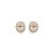 Brinco oval zircônia ouro semijoia 15k08024 - Imagem 1