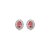 Brinco oval zircônia rosa ródio semijoia 15k08024 - Imagem 1