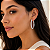 Brinco argola oval zircônia ródio semijoia 18k07020 - Imagem 2