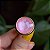 Anel redondo pedra natural madrepérola rosa ouro semijoia - Imagem 1