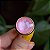 Anel redondo pedra natural madrepérola rosa ouro semijoia - Imagem 3