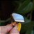 Anel geométrico pedra natural opalina ródio semijoia - Imagem 2