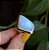 Anel geométrico pedra natural opalina ródio semijoia - Imagem 1