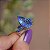 Anel gota cristal fusion azul ródio semijoia - Imagem 2