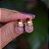 Brinco pedra natural quartzo rosa ouro semijoia - Imagem 1