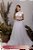 Vestido de Noiva 2 em 1 - Semi Sereia com saia removível, mangas curtas, flores 3D e transparência - THALIA - Imagem 7