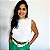 Blusa Cropped em tricot sem manga - Cropped Dani Branco - Imagem 2