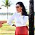 Blusa Gola com Punho botões - Blusa Layla - Branca - Imagem 1