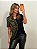 BLUSA ARTESANAL PRETO ESTAMPA VERDE/TERRA (AR26-906) - Imagem 1