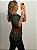 BLUSA ARTESANAL PRETO ESTAMPA VERDE/TERRA (AR26-906) - Imagem 2
