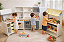 Brinquedoteca Infantil Completa em Madeira (Cozinha + Geladeira + Lavanderia + Ferramentas + Feirinha) - Imagem 1