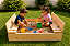 Caixa de Areia Infantil com Bancos em Madeira – Brinquedo Educativo para Área Externa - Imagem 1