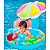 Boia Inflável Infantil Bote Fralda Com Cobertura Prais Piscina - Imagem 2