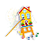 Kit Pintura Pinturinha Casinhas com Cavalete Tela Pincel NIG - Imagem 3