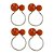 Conjunto com 4 Anéis para Guardanapos em Plástico Bolas laranja 4x3x7 cm - Imagem 1