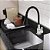 Torneira Cozinha Gourmet Flexível Jato Duplo Black Bancada 1/4 de Volta Base Quadrada - Imagem 7