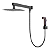 Kit Ducha Quadrada Inox 20x20 Black C/Desviador e Ducha - Imagem 9