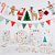 Kit completo de Natal com Personagens 8 pratos, 8 copos, 16 guardanapos e 1 bandeirola - Imagem 1