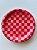 Pratos Temáticos com 24cm quadriculado vermelho e rosa - Imagem 1