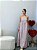 Vestido Longo Linho Listrado - Imagem 1