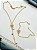 Conjunto Borboleta Olho Grego Rosa  - Banho De 02 Milesimos De Ouro 18K - 01 Unid - Imagem 1