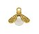 Pingente Inseto Abelha Com Pérola - 01 Unid - Banho 02 Milesimos De Ouro 18K - Imagem 1