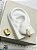 Brinco gota cravejado zirconia - tipo click - Banho ouro camada 2 milésimos com verniz  1 par - Imagem 2
