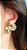 Brinco Flor com zirconia banho ouro - 1 par com tarraxa - Imagem 2