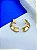 Brinco organico cravejado com zirconia com tarraxa banho ouro - 1 par - Imagem 4