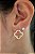Brinco Trevo cravejado zirconia click banho ouro - 1 par - Imagem 2