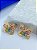 Brinco Borboleta com zirconia colorida Banho ouro 2milésimos - 1 par com tarraxa - Imagem 3