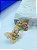Brinco Borboleta com zirconia colorida Banho ouro 2milésimos - 1 par com tarraxa - Imagem 2
