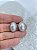 Brinco meia perola oval banho niquel diamante - com tarraxa - 1 par - Imagem 1