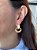 Brinco oval com resina banho ouro - 1 par - Imagem 2