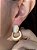Brinco oval com resina banho ouro - 1 par - Imagem 1