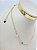 Colar Choker com cristais coloridos - Banho ouro 2 milésimos com verniz italiano e extensora - 1 unidade - Imagem 2