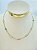 Colar Choker com cristais coloridos - Banho ouro 2 milésimos com verniz italiano e extensora - 1 unidade - Imagem 1