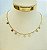 Colar Choker com moeda e zirconia - Banho ouro 2 milésimos com verniz italiano e extensora - 1 unidade - Imagem 1