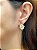 Brinco Oval com Cruz e zirconia - banho ouro com verniz italiano - 1 par - Imagem 2